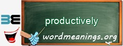 WordMeaning blackboard for productively